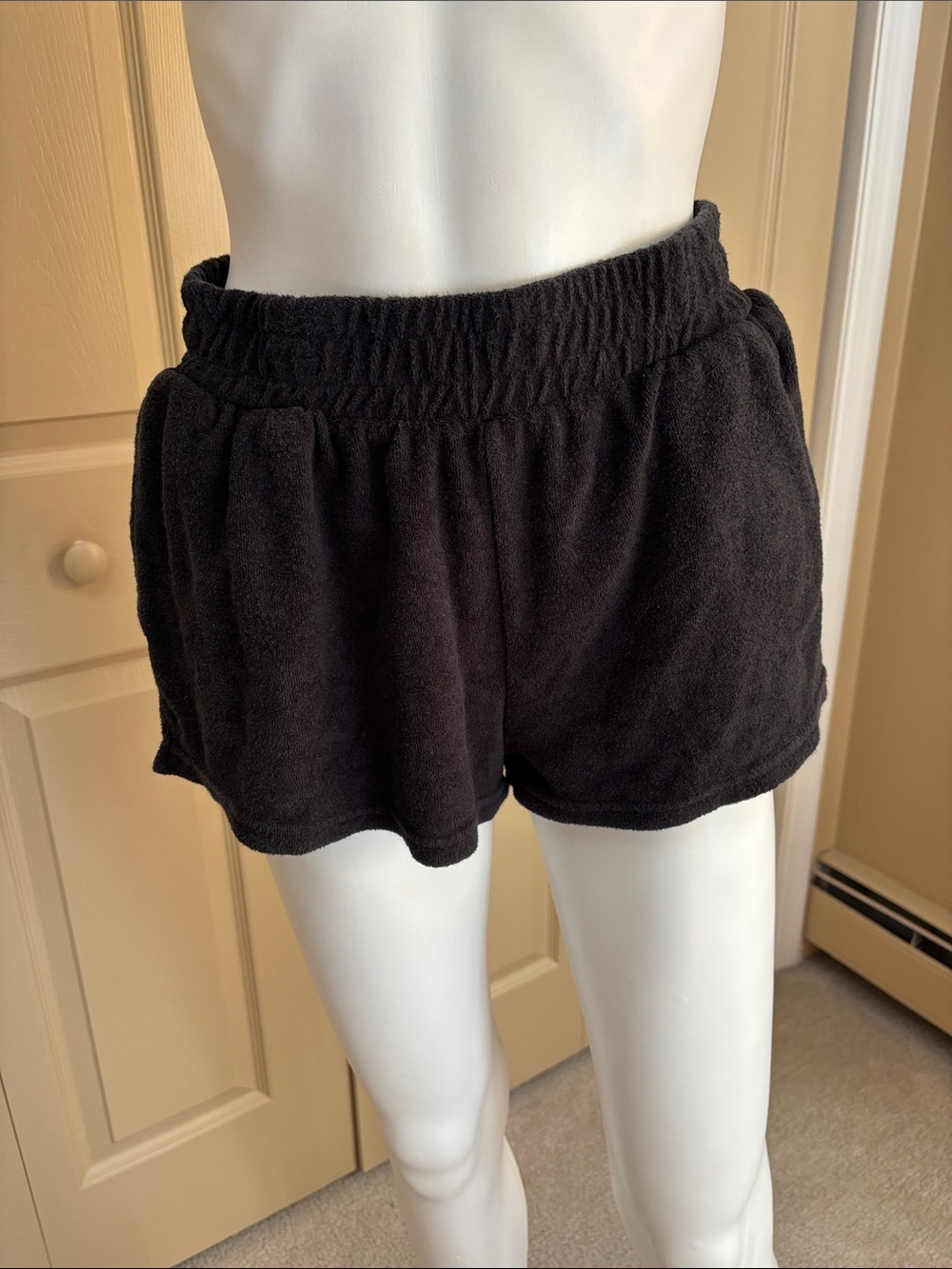 FOREVER 21 black terry shorts